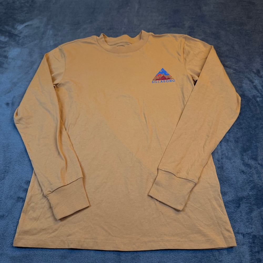 Billabong‎ Adventure Division Mens XS Long Sleeve Cotton T-Shirt Mustard Tan
